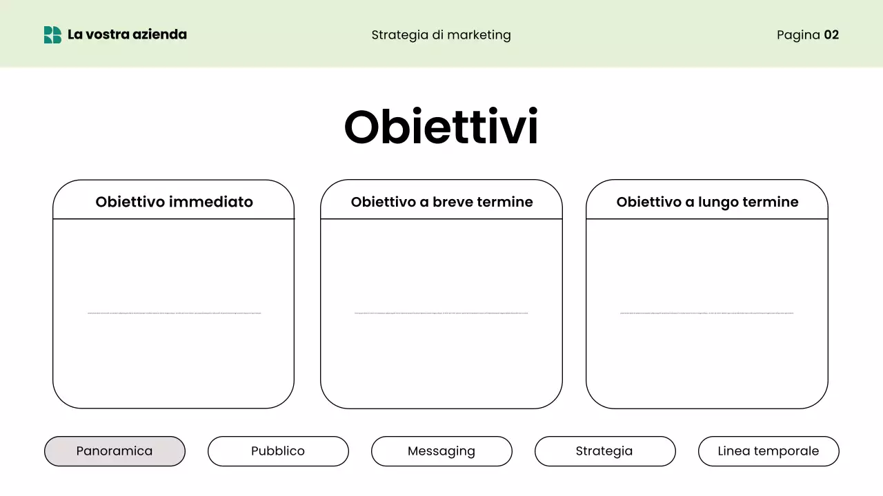 presentazione marketing moderno verde