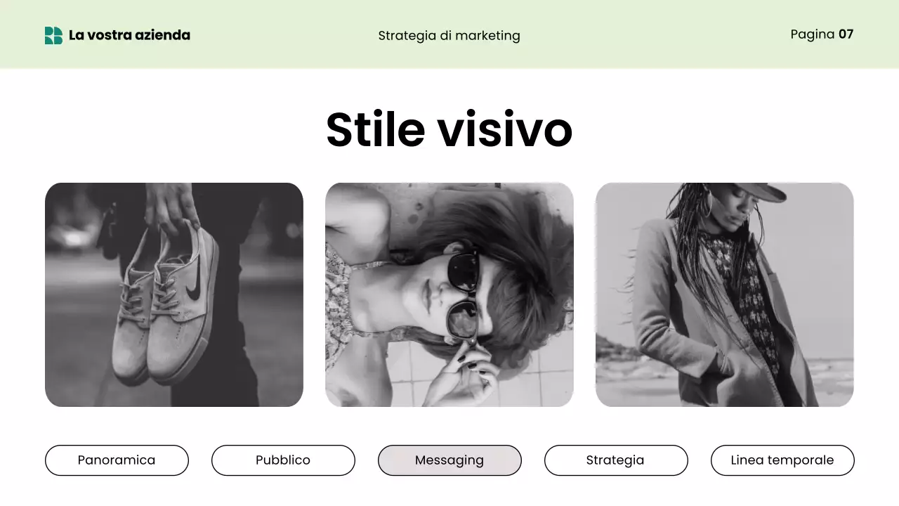 presentazione marketing moderno verde