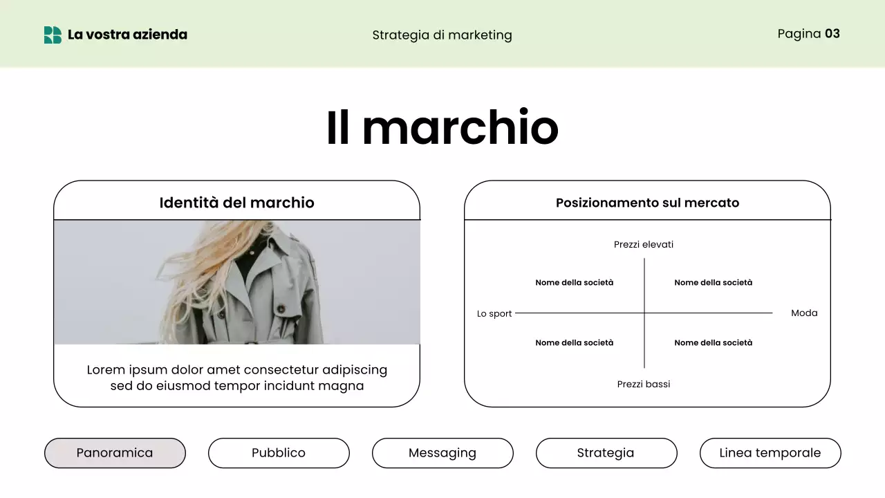 presentazione marketing moderno verde