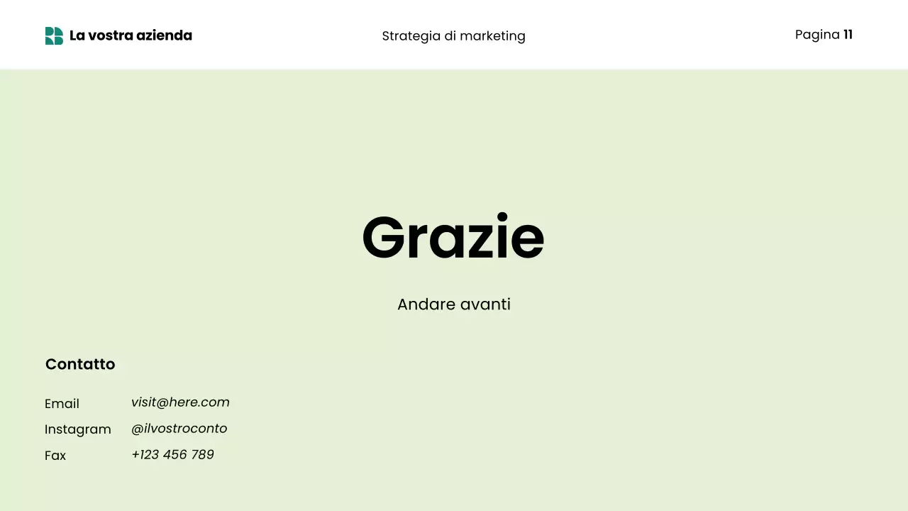 presentazione marketing moderno verde