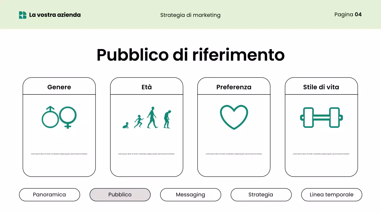 presentazione marketing moderno verde