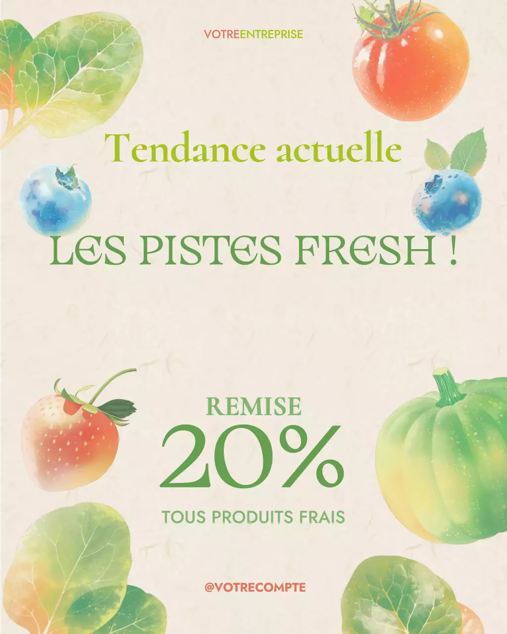 Promotion de produits d'épicerie sur les réseaux sociaux, réalisée à l'aquarelle