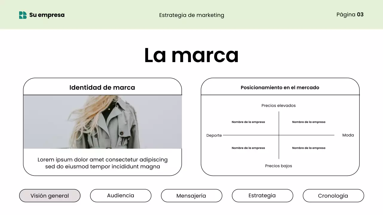 Presentación de marketing moderno y ecológico