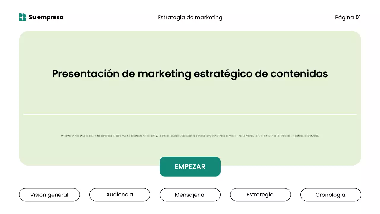 Presentación de marketing moderno y ecológico