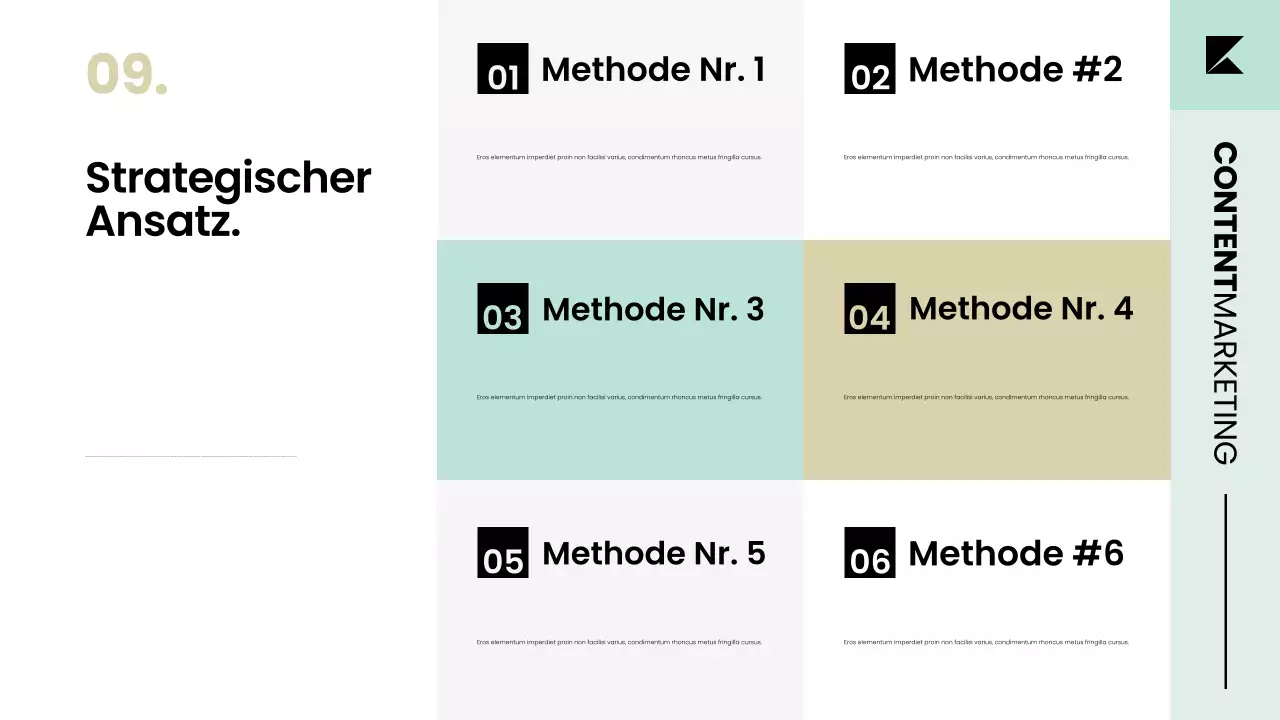 Präsentation der Content-Marketing-Planstrategie im modernen skandinavischen Stil