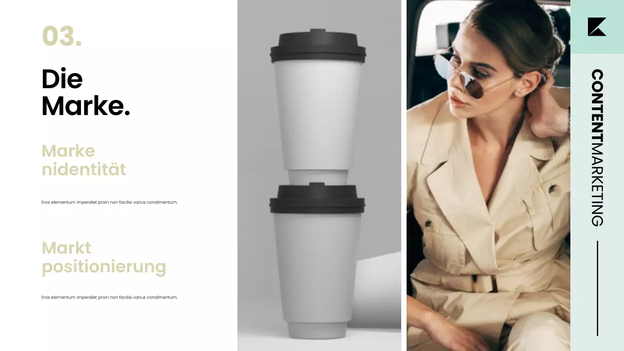 Präsentation der Content-Marketing-Planstrategie im modernen skandinavischen Stil