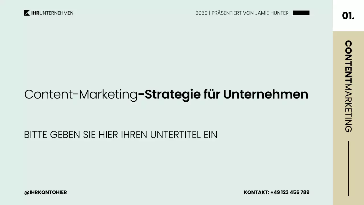 Präsentation der Content-Marketing-Planstrategie im modernen skandinavischen Stil