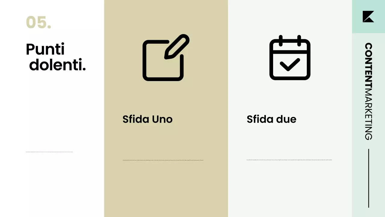 Presentazione della strategia del piano di marketing dei contenuti in un ordinato stile scandinavo moderno