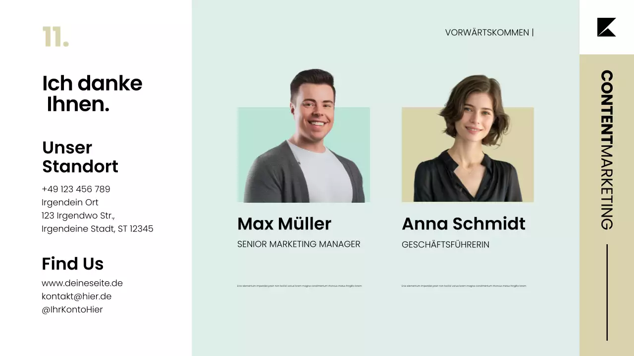 Präsentation der Content-Marketing-Planstrategie im modernen skandinavischen Stil