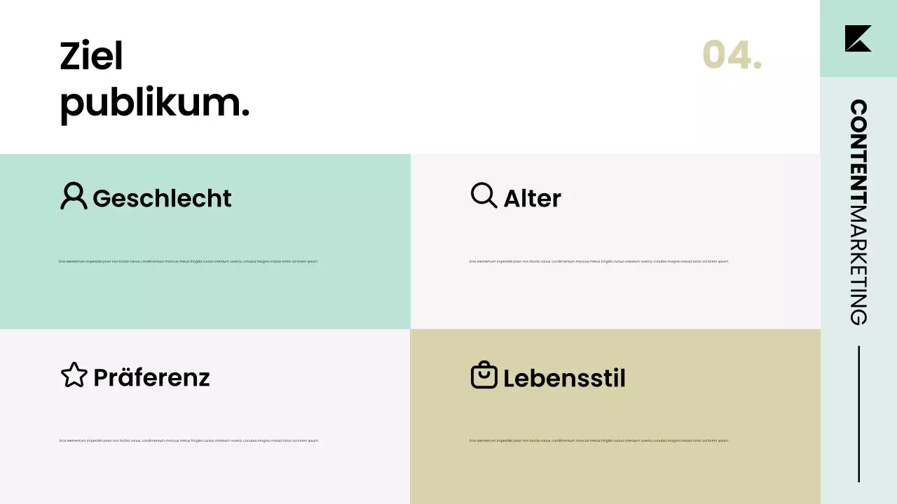 Präsentation der Content-Marketing-Planstrategie im modernen skandinavischen Stil