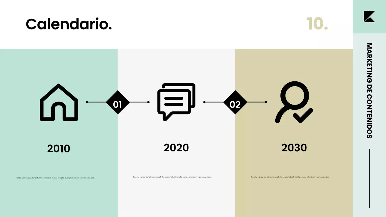 Presentación de la estrategia del plan de marketing de contenidos en un elegante y moderno estilo escandinavo