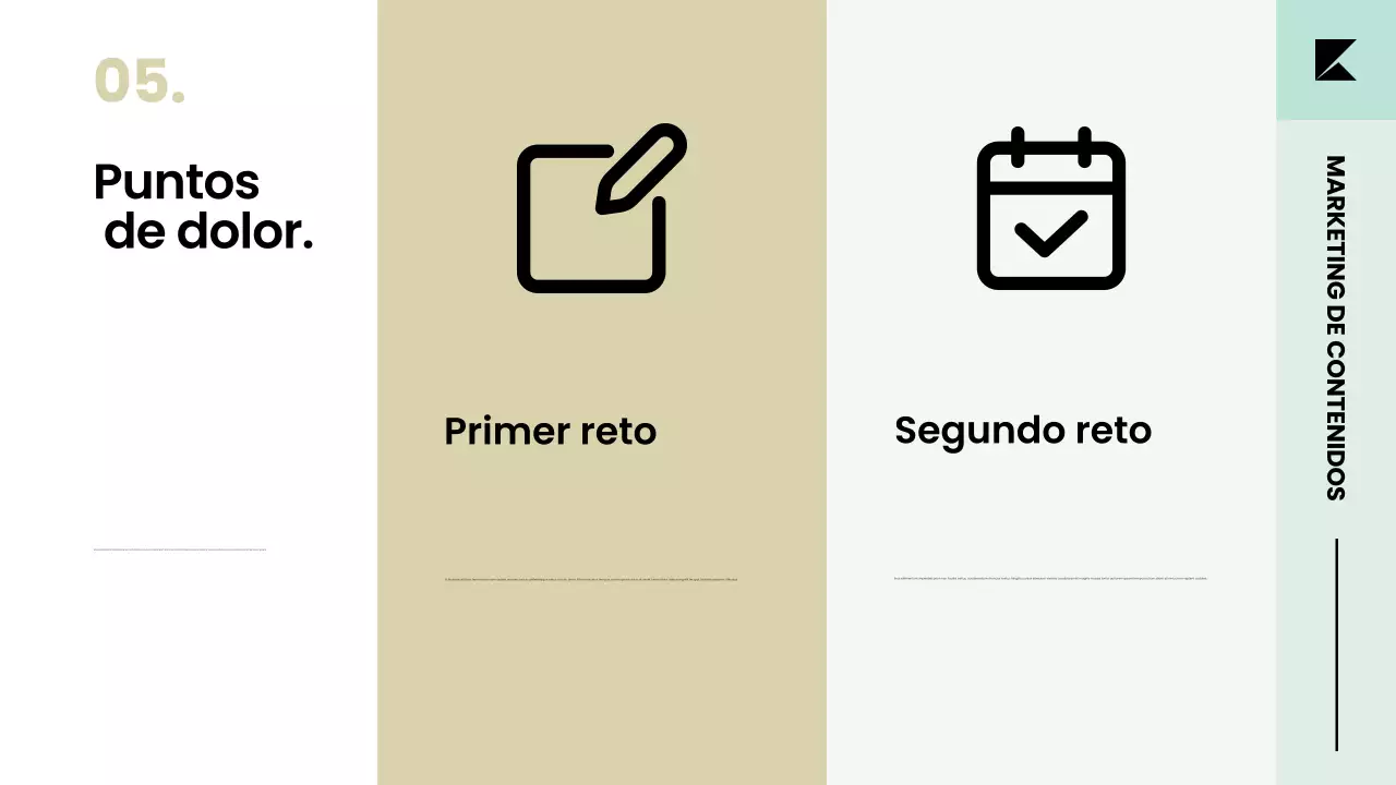 Presentación de la estrategia del plan de marketing de contenidos en un elegante y moderno estilo escandinavo