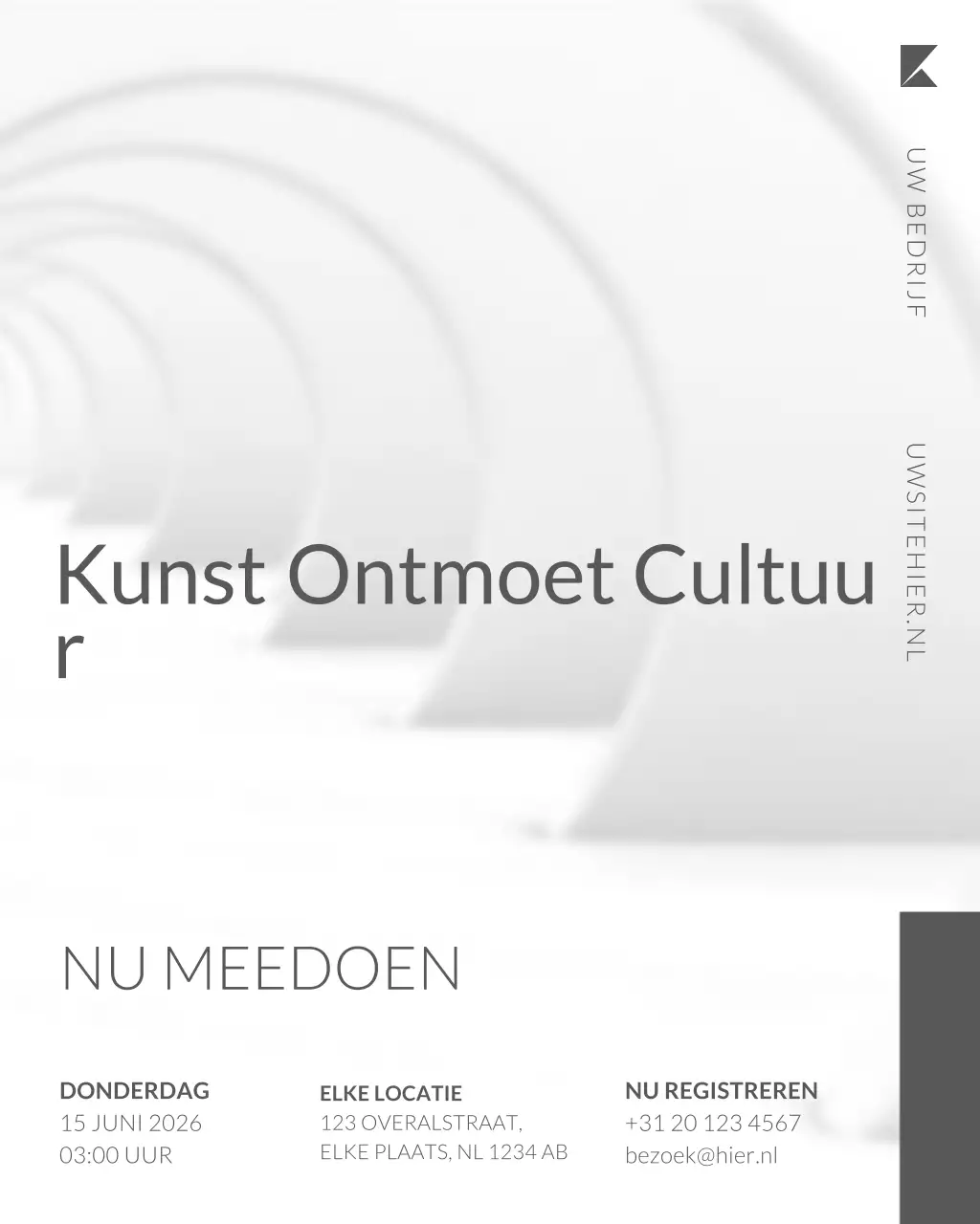 Kunsttentoonstelling Social Media Template voor Cultureel Evenement in Zwitserse Minimalistische Stijl