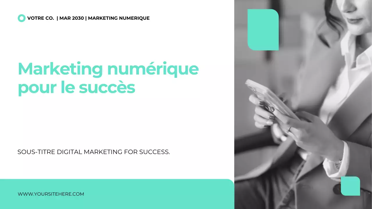 Modèle de présentation d'agence de marketing numérique au style épuré et moderne