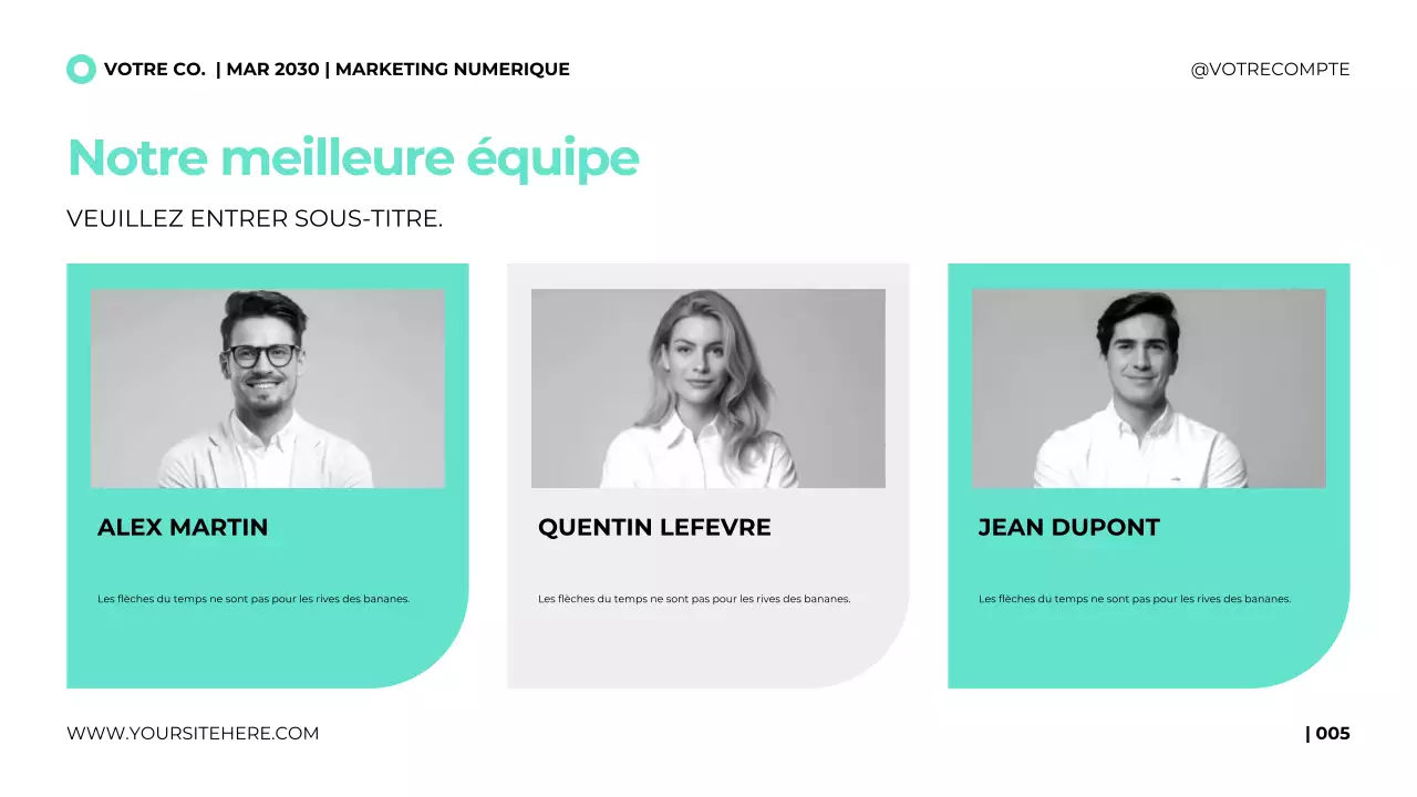 Modèle de présentation d'agence de marketing numérique au style épuré et moderne