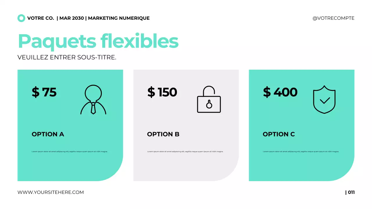 Modèle de présentation d'agence de marketing numérique au style épuré et moderne