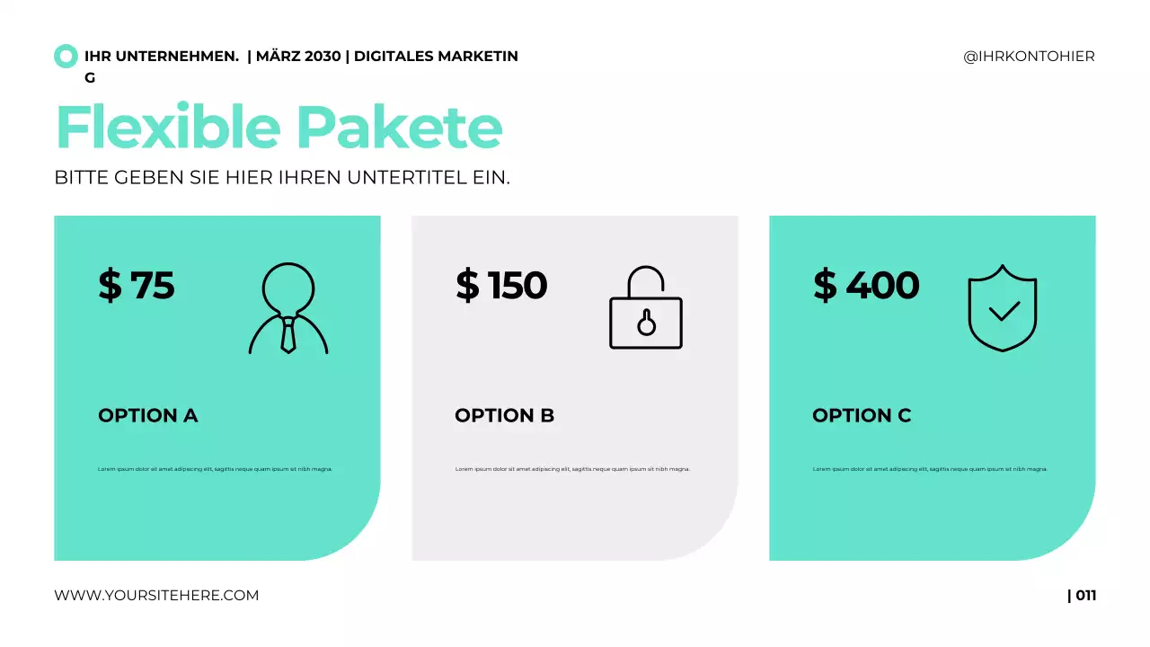 Präsentationsvorlage für digitale Marketingagenturen im klaren, modernen Stil