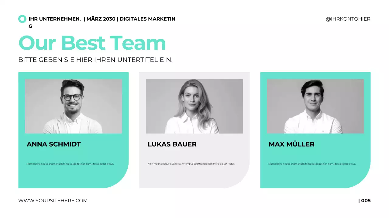 Präsentationsvorlage für digitale Marketingagenturen im klaren, modernen Stil