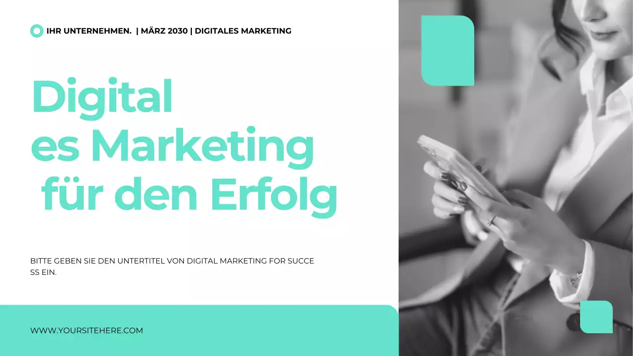 Präsentationsvorlage für digitale Marketingagenturen im klaren, modernen Stil