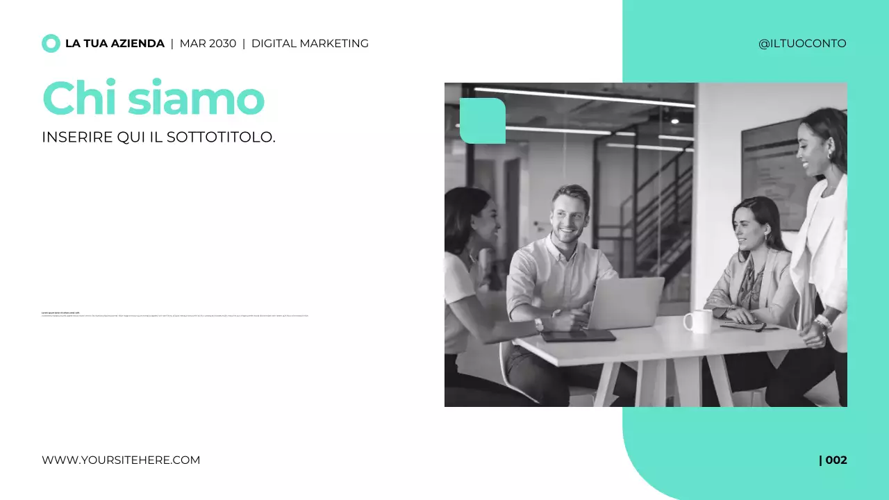 Modello di presentazione dell'agenzia di marketing digitale in stile moderno e pulito