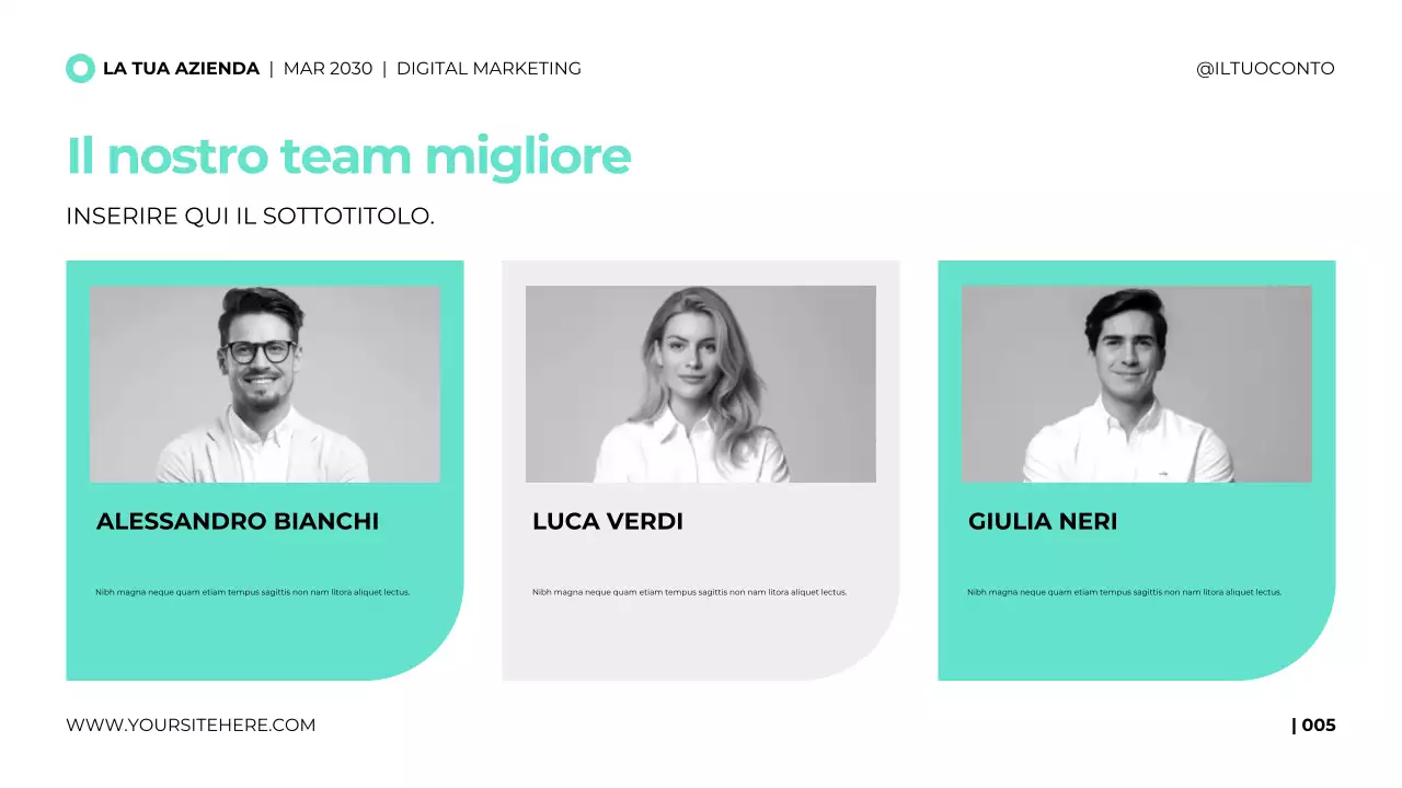 Modello di presentazione dell'agenzia di marketing digitale in stile moderno e pulito