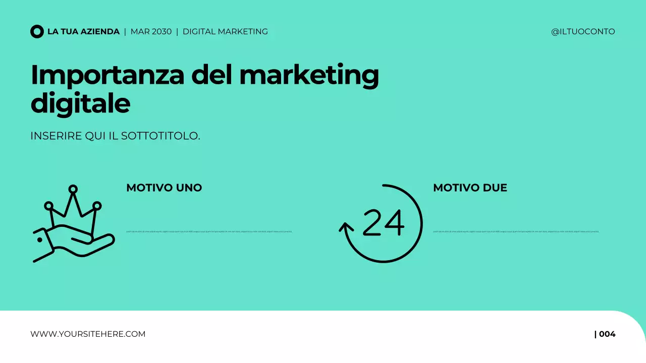 Modello di presentazione dell'agenzia di marketing digitale in stile moderno e pulito