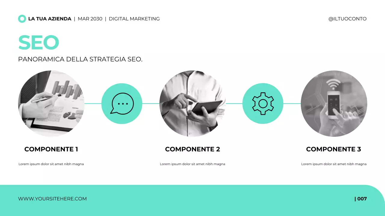 Modello di presentazione dell'agenzia di marketing digitale in stile moderno e pulito