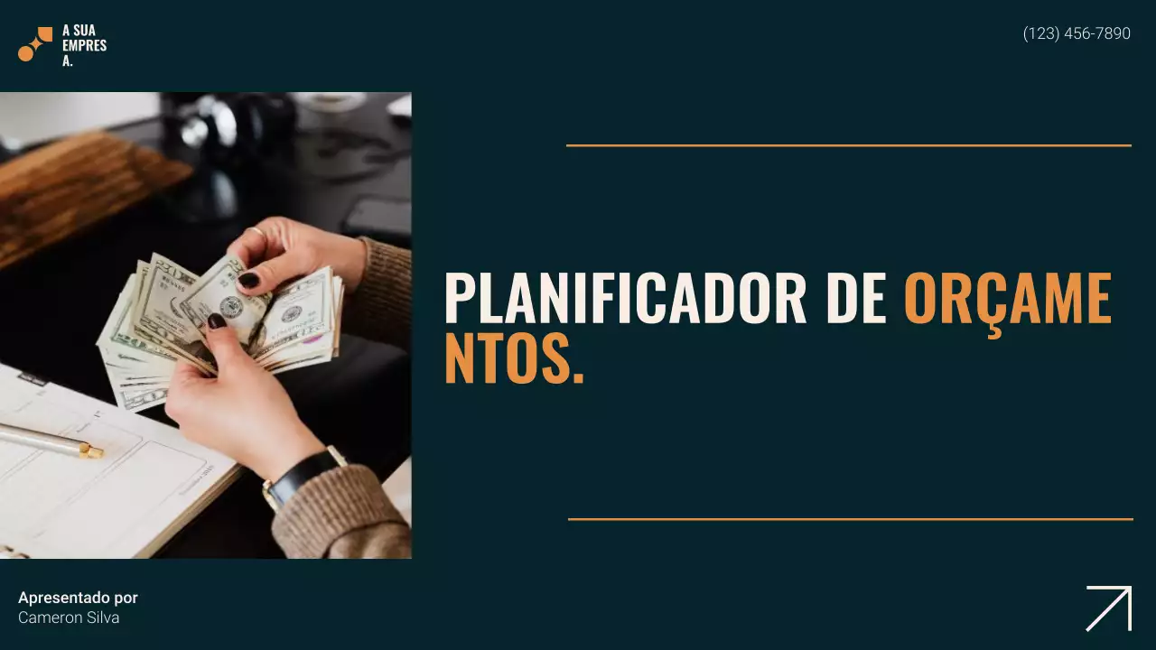 guia do planejador de orçamento moderno azul-petróleo