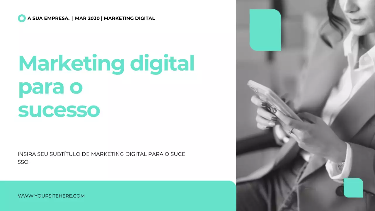 Modelo de apresentação de agência de marketing digital em estilo moderno e limpo