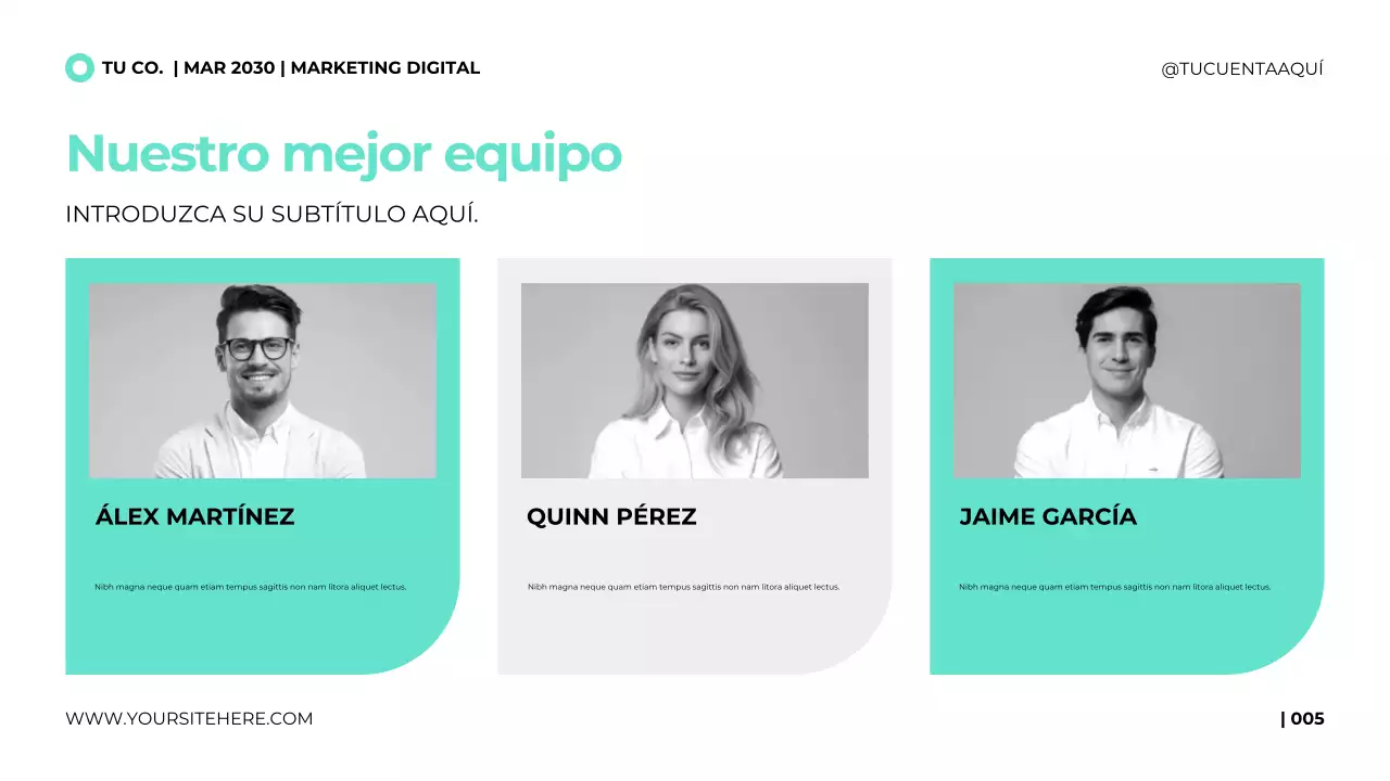 Plantilla de presentación para agencia de marketing digital en un estilo moderno y limpio