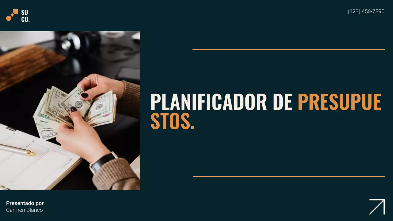 Guía moderna de planificación de presupuesto en verde azulado