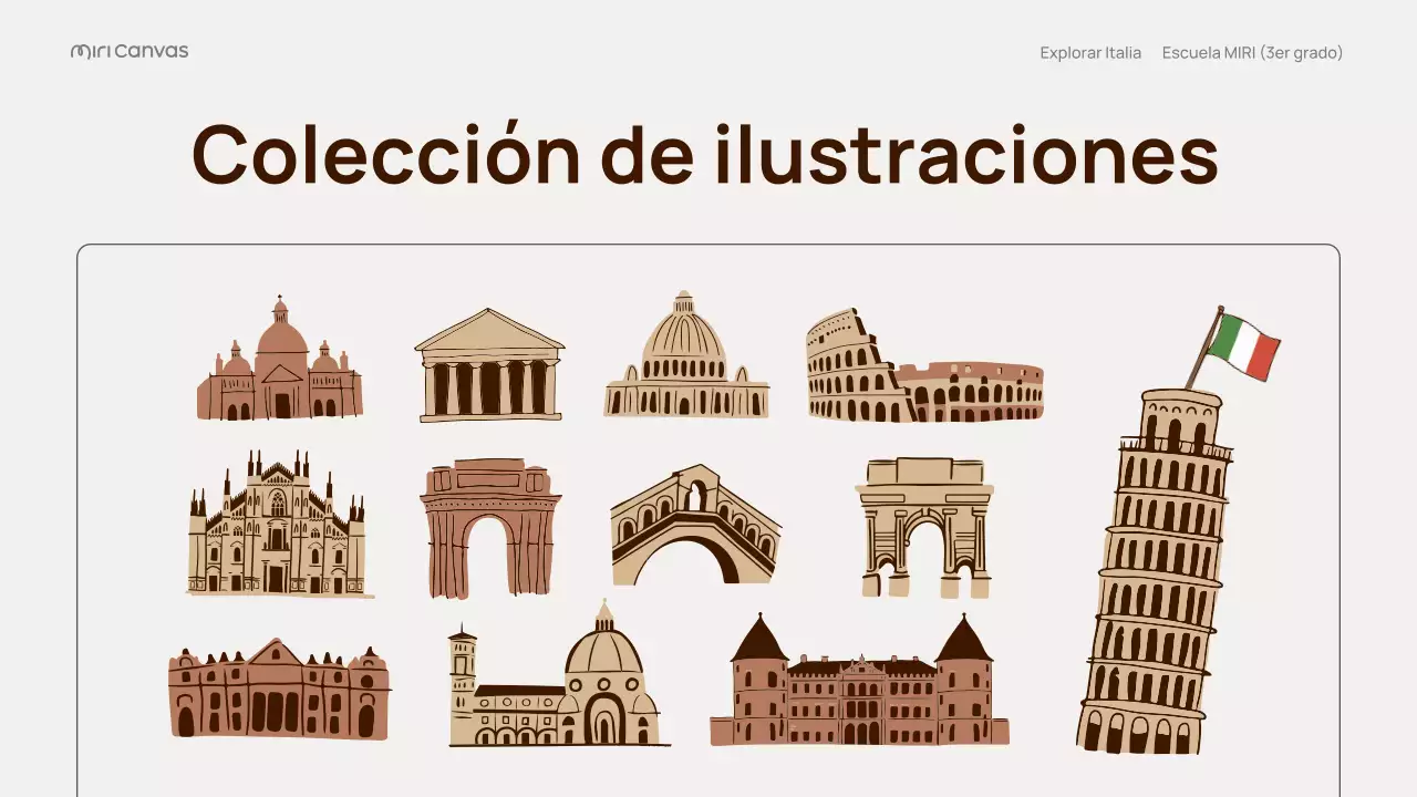 Presentación de la guía de viajes clásica de Italia en beige