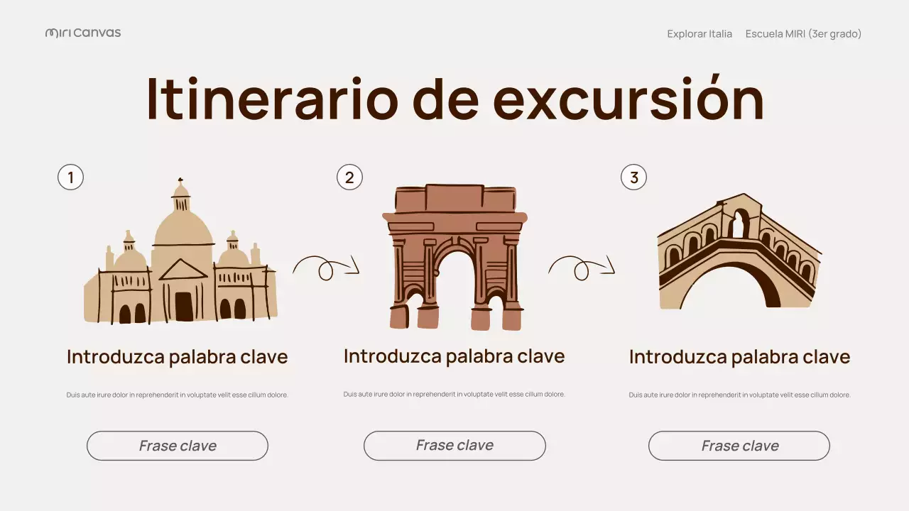 Presentación de la guía de viajes clásica de Italia en beige