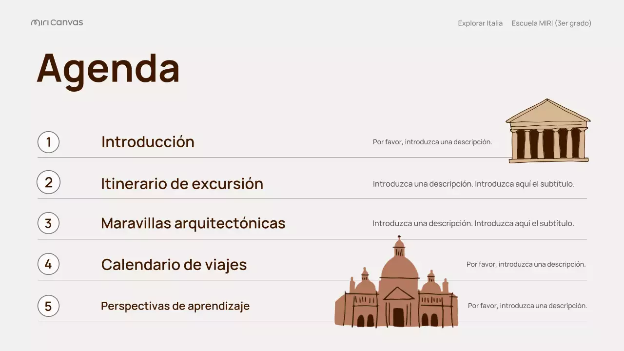 Presentación de la guía de viajes clásica de Italia en beige