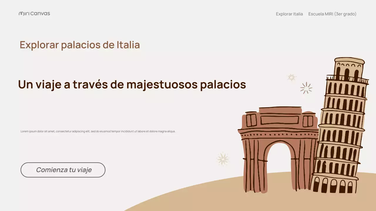 Presentación de la guía de viajes clásica de Italia en beige