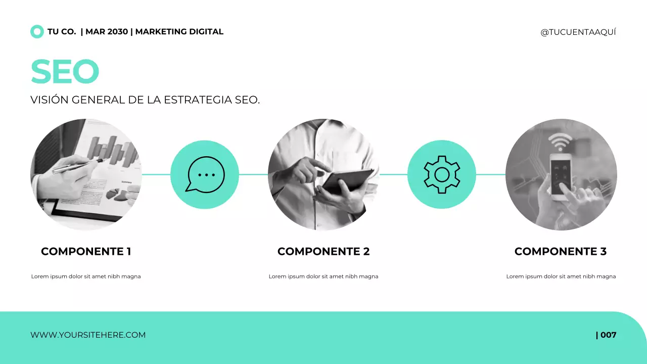 Plantilla de presentación para agencia de marketing digital en un estilo moderno y limpio