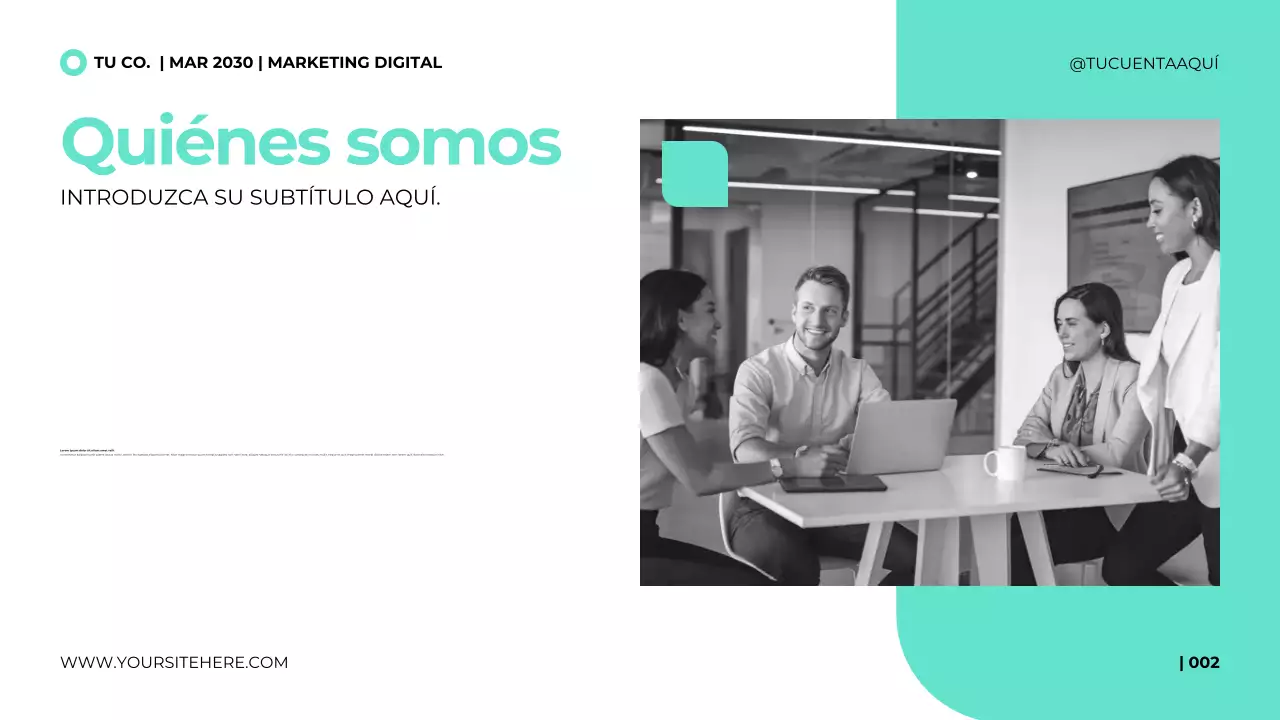 Plantilla de presentación para agencia de marketing digital en un estilo moderno y limpio