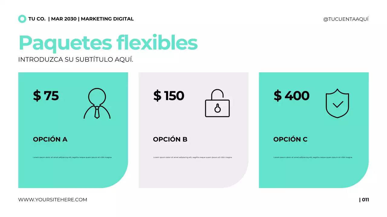 Plantilla de presentación para agencia de marketing digital en un estilo moderno y limpio