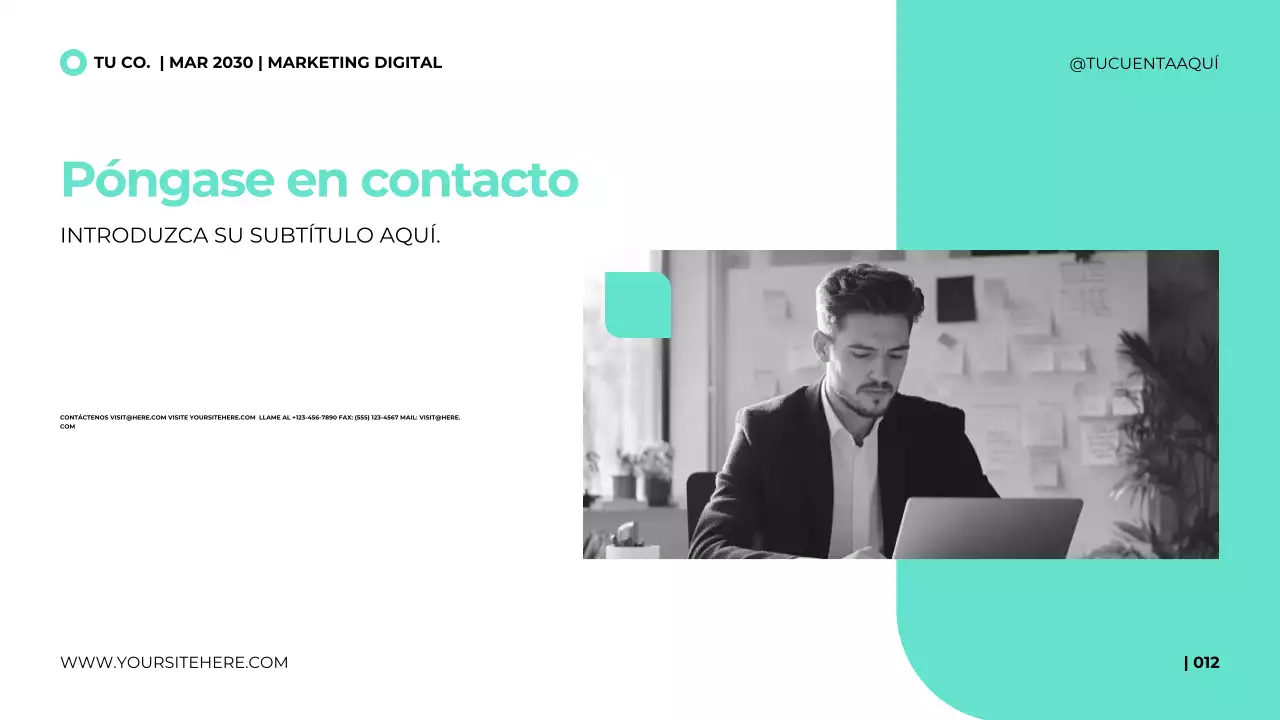 Plantilla de presentación para agencia de marketing digital en un estilo moderno y limpio