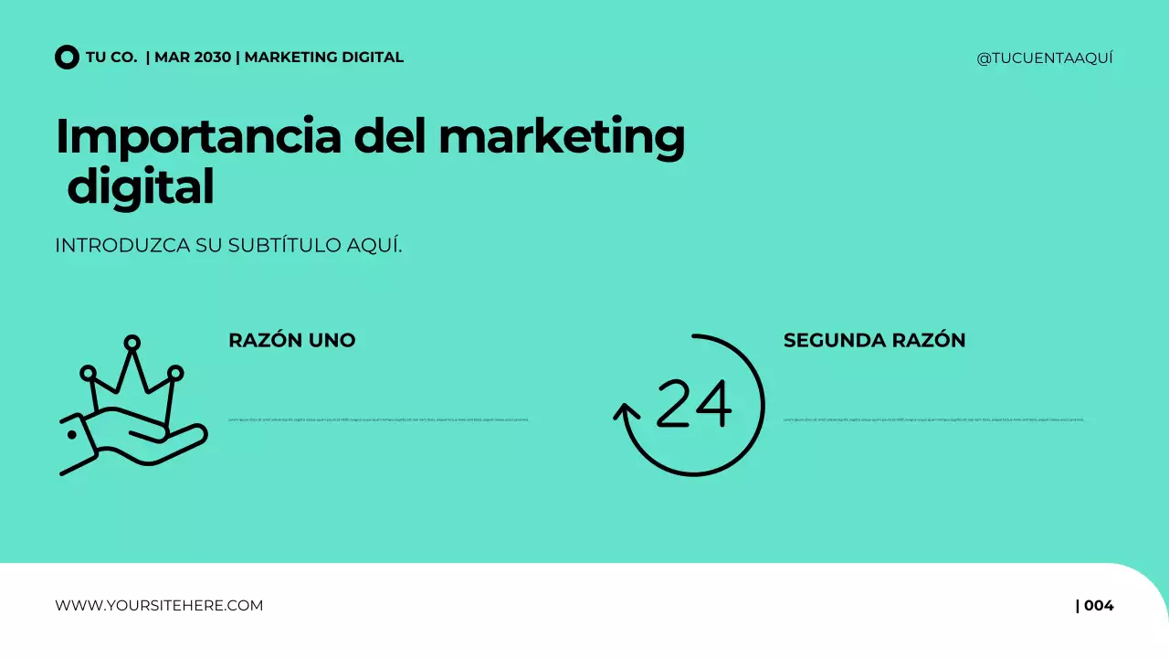 Plantilla de presentación para agencia de marketing digital en un estilo moderno y limpio