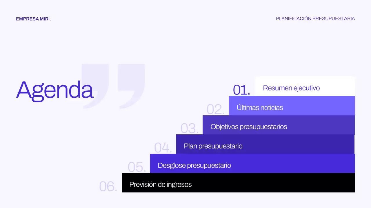 Planificador financiero moderno morado