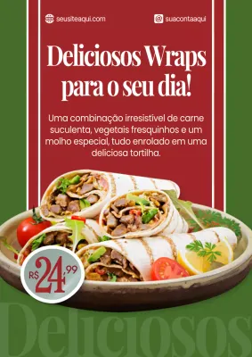 promoção de comida moderna vermelha