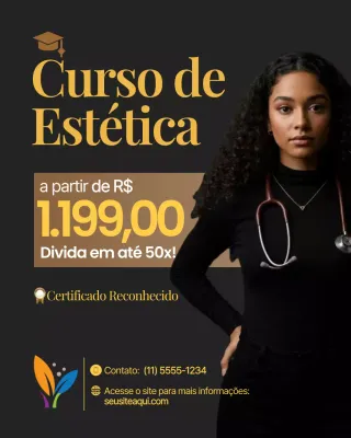 Postagem de promoção do curso de Estética Moderna Negra no Instagram