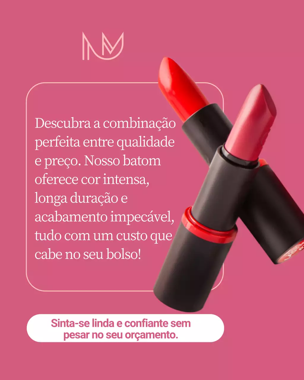 Postagem promocional do Instagram da Pink Modern Cosmetics