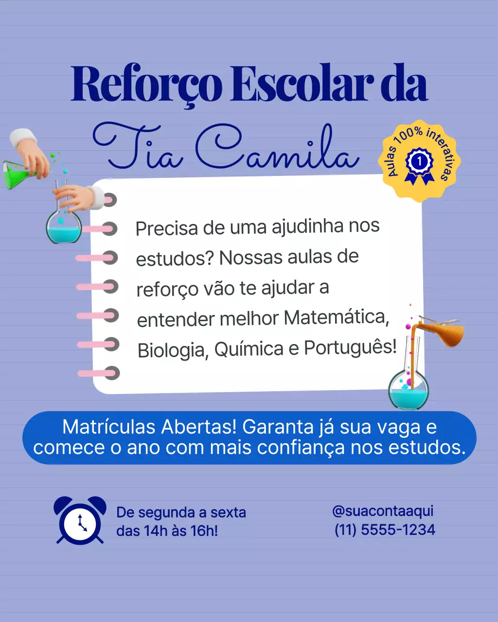 Publicação de promoção de tutoria educacional Blue no Instagram