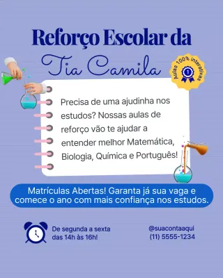 Publicação de promoção de tutoria educacional Blue no Instagram