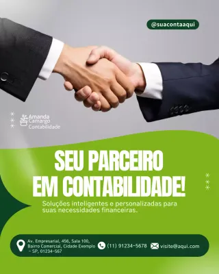 Postagem de Instagram para promoção de contabilidade profissional verde