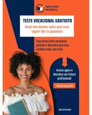 Postagem de promoção de carreira moderna em laranja no Instagram