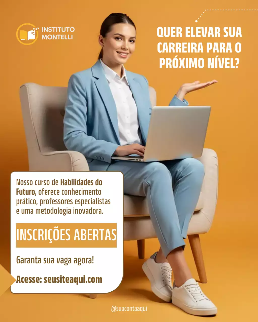 anúncio de carreira moderno laranja