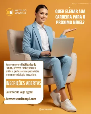 Publicação de anúncio de carreira moderna amarela no Instagram